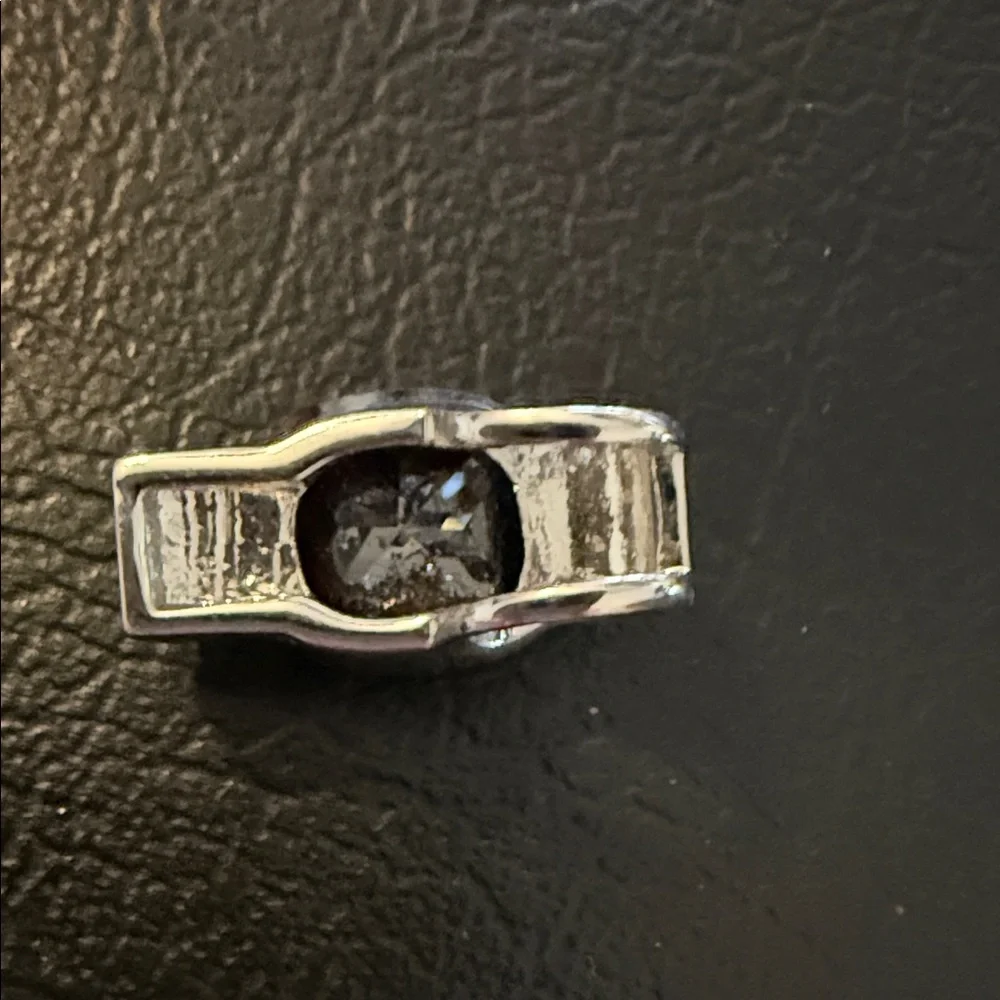 Silver and Black / Red Faceted Stone necklac elegant - Picture 8 of 10